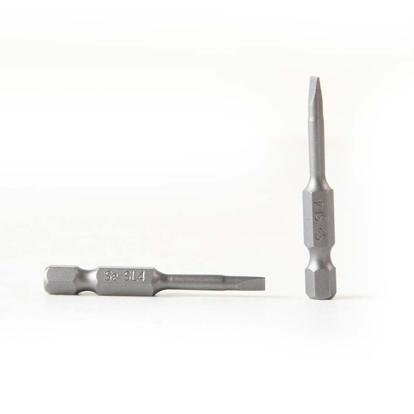 Superior Steel Single End Slotted Screwdriver Bits - 2 Inch Long - 4mm Wide Slot, PK 10 BS204-10PK - main